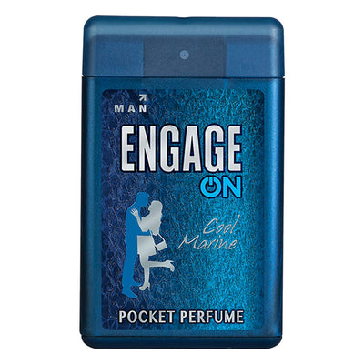 Engage ON Cool Marine Pocket Perfume For Men, Citrus & Fresh Fragrance Scent, Skin Friendly Perfume for Men Long Lasting Smell, 18 / 17 ml