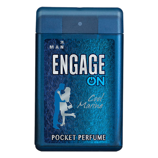 Engage ON Cool Marine Pocket Perfume For Men, Citrus & Fresh Fragrance Scent, Skin Friendly Perfume for Men Long Lasting Smell, 18 / 17 ml