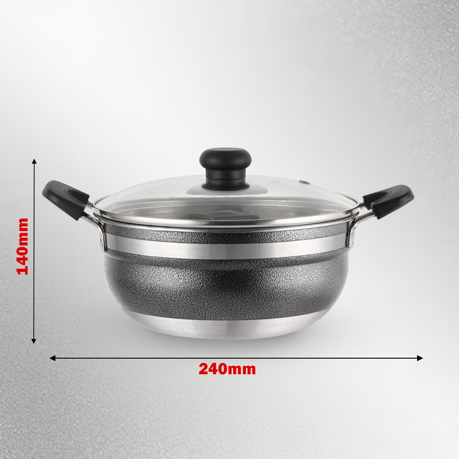 Cello Magna Stainless Steel Multi Kadai Idli cooker with Glass Lid & 2 Idli Plates | Multi-purpose use | Perfect for Frying, Sautéing, Roasting, Preparing sabjis | Dishwasher Safe