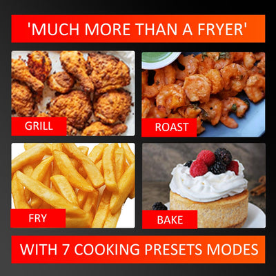 iBELL AF500M Air Fryer 5 L, Digital Fryer with 7 Cooking Presets, Full Touch Controls, Smart Rapid Air Technology, Timer Function with Auto off & Fully Adjustable Temperature Settings (Black)