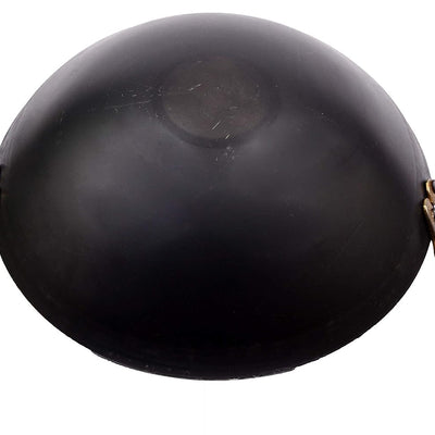 Craftenka Traditional Iron Kadhai Deep Bottom Kadai/Fry Pan/Frying Kadai Handmade Loha Lokhand with Golden Handle 11 INCH / 28 cm