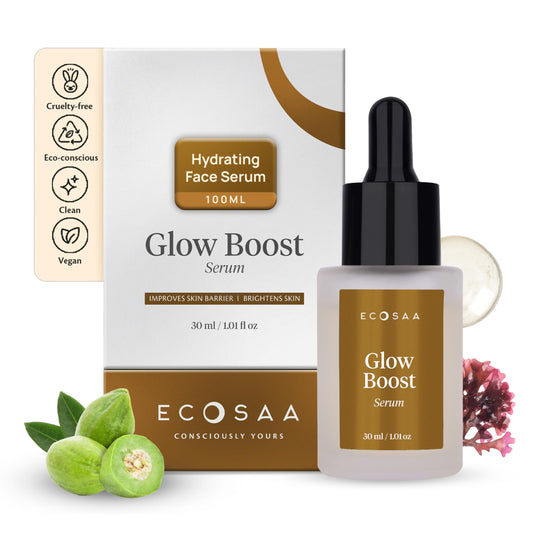 Ecosaa Glow Boost Face Serum for Men & Women | Dark Spot Correcting Glow Serum with Kakadu Plum Extract | Anti Aging Serum for Fine Lines | Wrinkle & Intense Hydration | Vitamin C Serum for All Skin Types 30ML