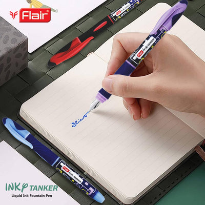Flair Ink Tanker Liquid Ink Fountain Pen Blister Pack - Blue Ink