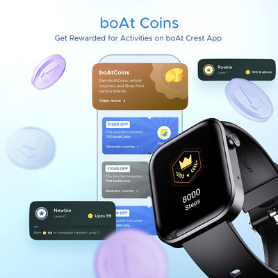 boAt Wave Call 2 Smart Watch with 1.83" HD Display, Advanced BT Calling, DIY Watch Face Studio, Coins, 700+Active Modes, Live Cricket Scores, HR&SPO2 and Sleep Monitoring(Active Black)