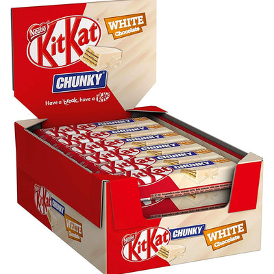24x Nestle KitKat Chunky White Chocolate With Crispy Wafer Fingers With Layer of Smooth White Chocolate 40g X 24 Pieces Box