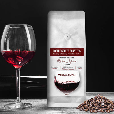 Cabernet Sauvignon Wine Barrel Aged Coffee | Toffee Coffee Roasters | Arabica Freshly Medium Roast | Coffee Notes: Fine Red Grapes and Wine (Decoction Coffee Maker, 250gm)