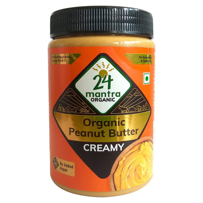 24 Mantra Organic Peanut Butter (Creamy) Bottle - 800gms | Pack of 1 | 100% Organic | Chemical Free & Pesticides Free | Unadulterated | No Added Sugar/Salt