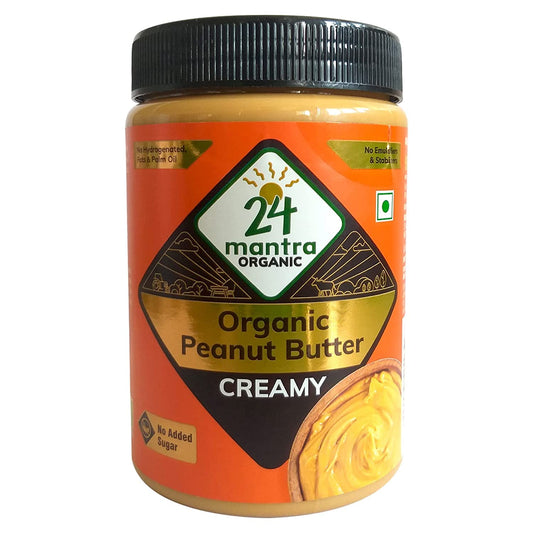 24 Mantra Organic Peanut Butter (Creamy) Bottle - 800gms | Pack of 1 | 100% Organic | Chemical Free & Pesticides Free | Unadulterated | No Added Sugar/Salt