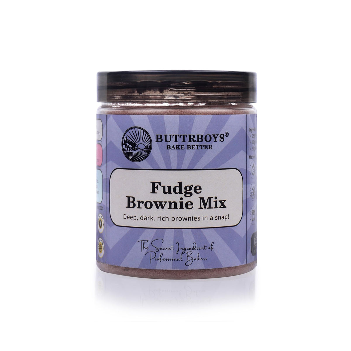 ButtrBoys Fat Free Fudge Brownie Mix Powder for Cooking Food Baking 250 Grams