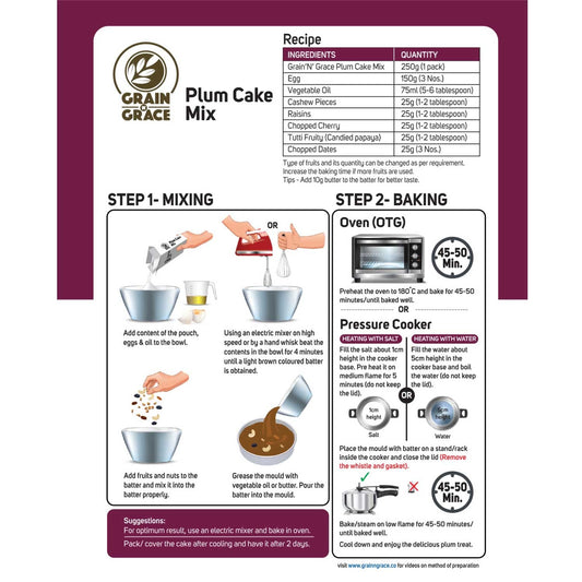 Grain n Grace Plum Cake Mix (250g)