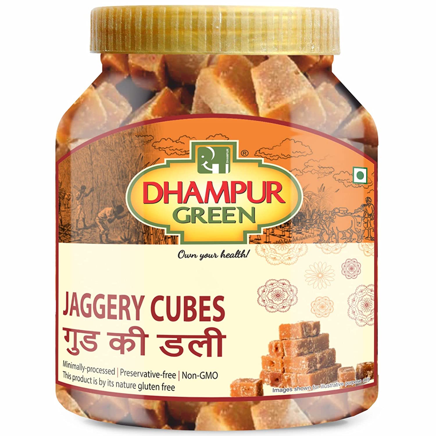Dhampur Green Jaggery Cubes, 650G