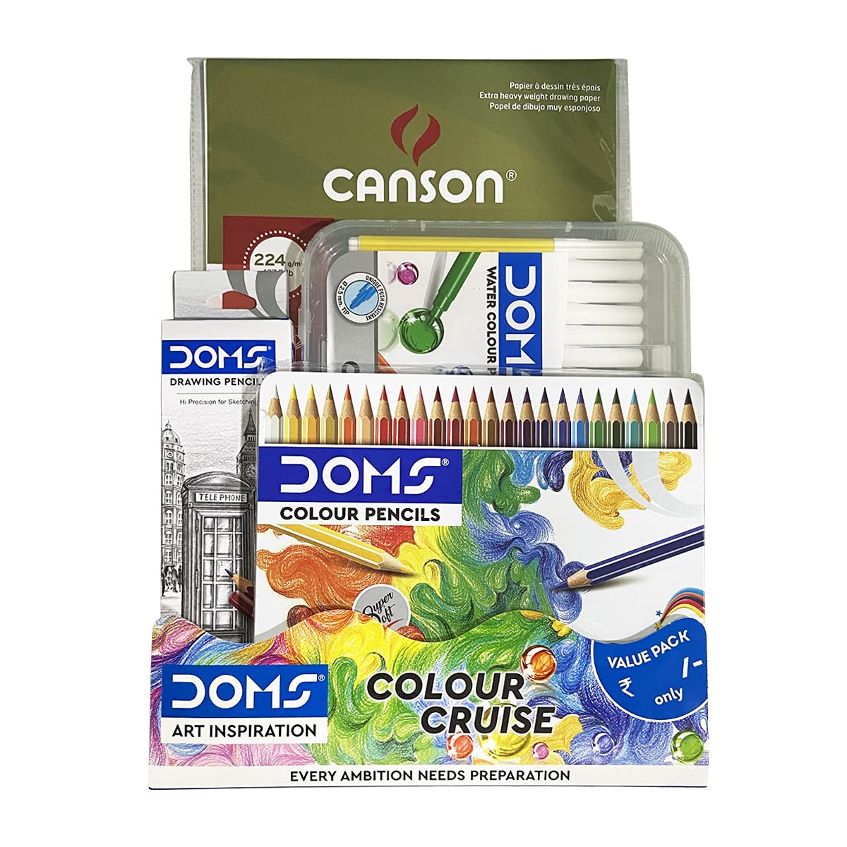DOMS Art Inspiration Series Colour Cruise Art Kit, Multicolour (Model: DM8412)
