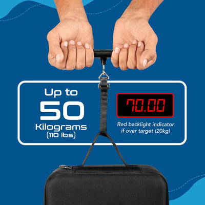 Ceptics weight machine for luggage weighing scale, luggage weighing scale capable capacity up to 50 Kg, weighing machine for luggage with LCD display luggage scale for bags, home, shop - BLACK