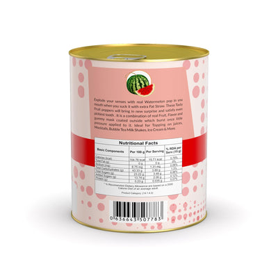 Tea Planet Watermelon Popping Boba Pearls – 1000g | Ready-to-Serve Bubble Tea Topping with Real Fruit Juice | Vegan-Friendly Add-On for Smoothies, Milkshakes, Mocktails, Ice Cream, Desserts & Café Use(1000gms, Water melon)