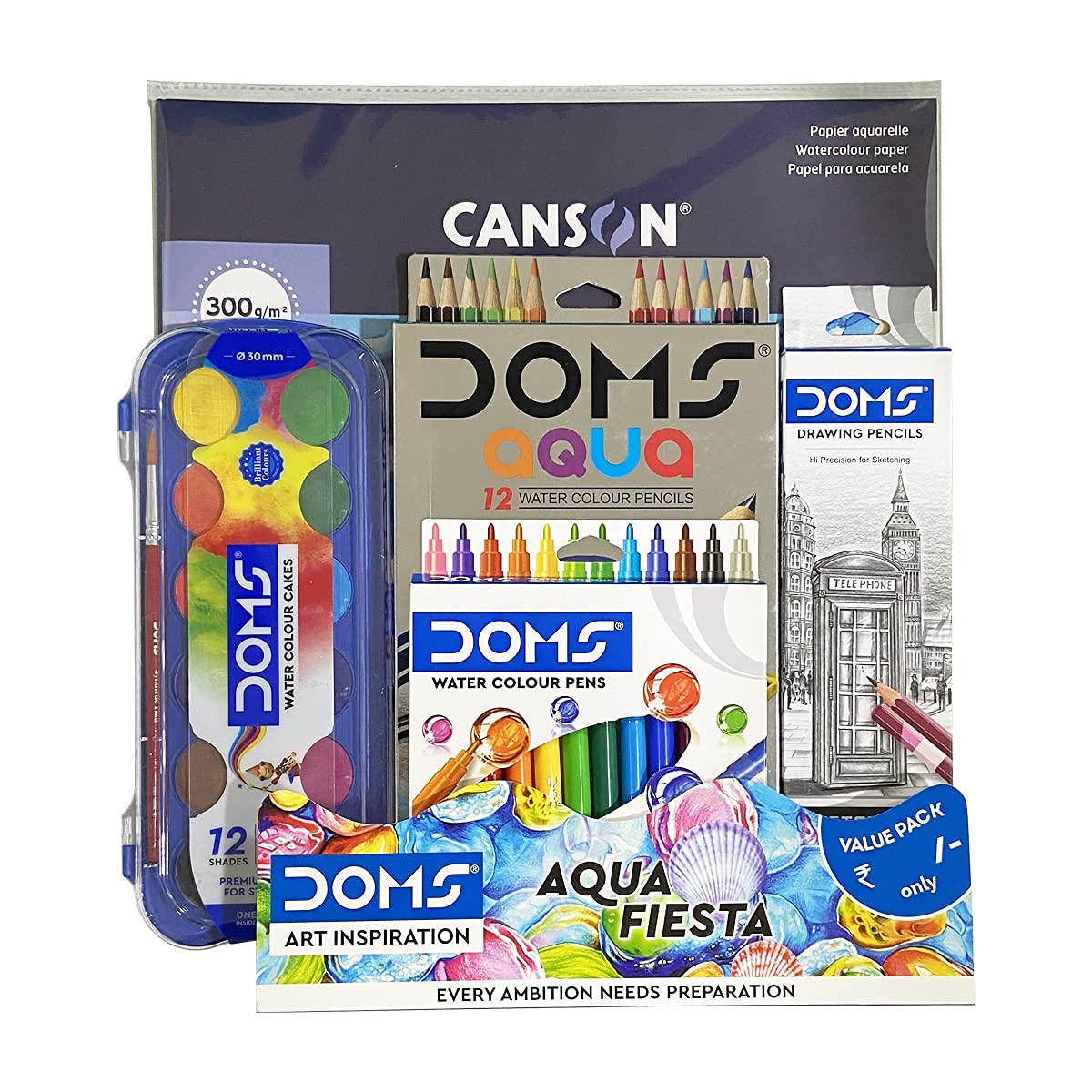 DOMS Art Inspiration Series Aqua Fiesta, Art Kit