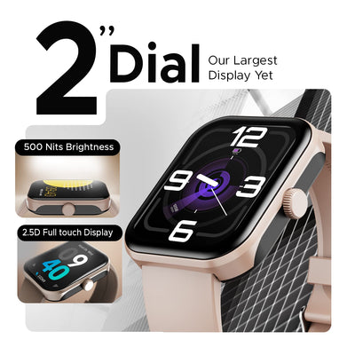 boAt Ultima Call Max Smart Watch with 2" Big HD Display, Advanced BT Calling, 100+ Sports Modes, 10 Days Battery Life, Multiple Watch Faces, IP68, HR & SpO2, Sedentary Alerts(Cherry Blossom)