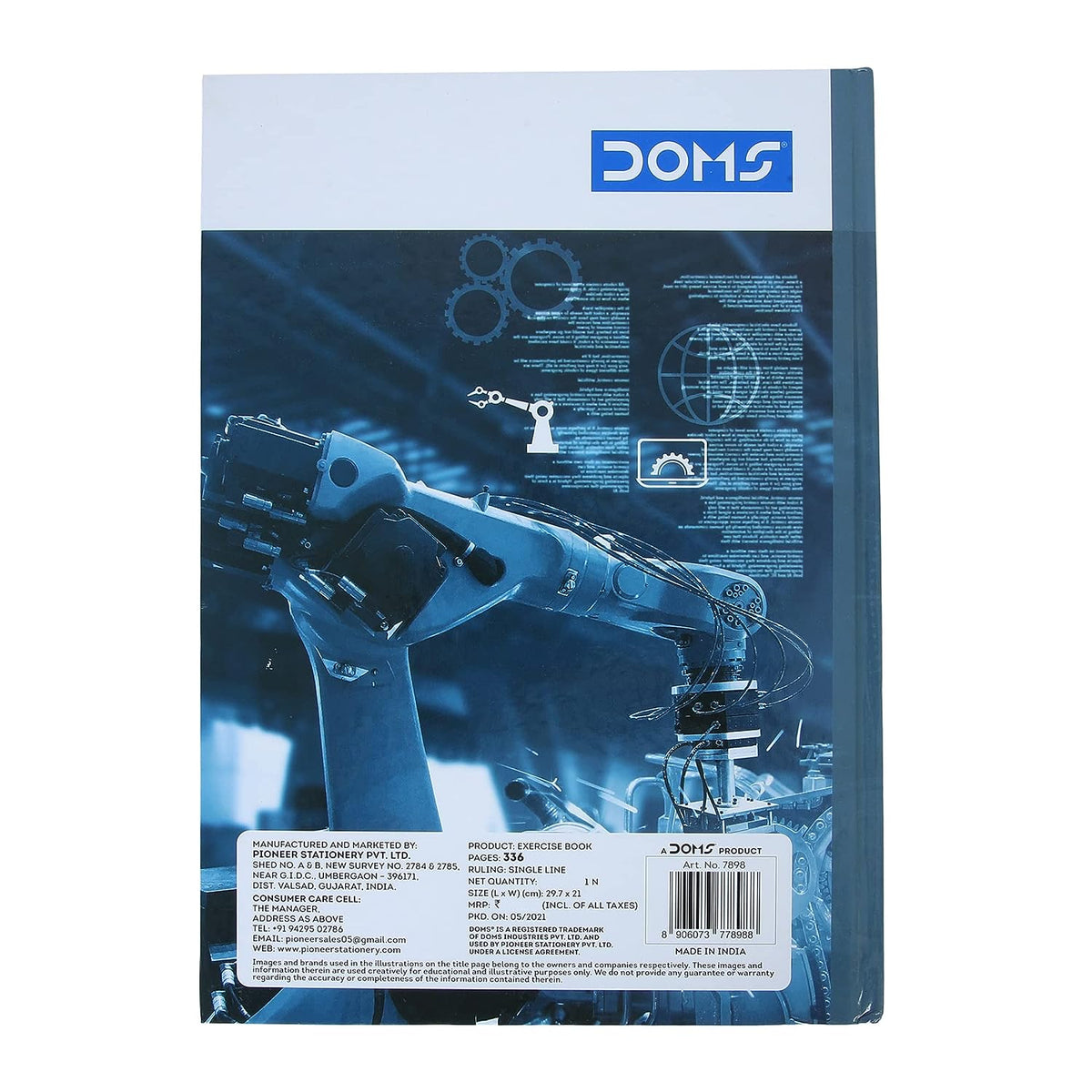 DOMS Hard Bound A4 Single Line Note Book (Master of Music) 340 Pages
