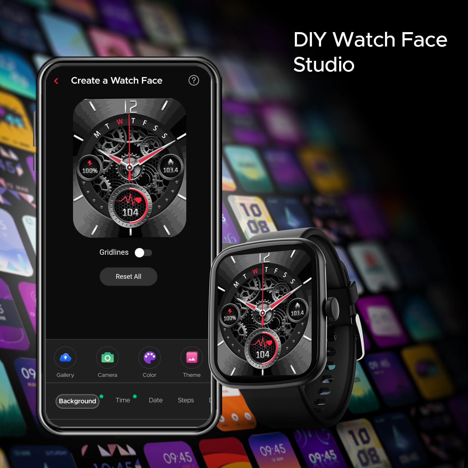 boAt Wave Style Smart Watch with 1.69" Square HD Display, DIY Watch Face Studio, Coins,HR & SpO2 Monitoring,7 Days Battery Life, Crest App Health Ecosystem, Multiple Sports Modes(Active Black)