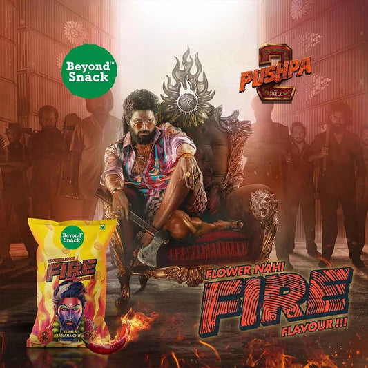 Beyond Snack Kerala Banana Chips limited edition Puspha2 - Fire flavour 300gms (100G * 3Packs)