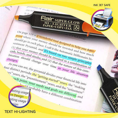 Flair Super Glow Color Pens Pouch Pack - Assorted