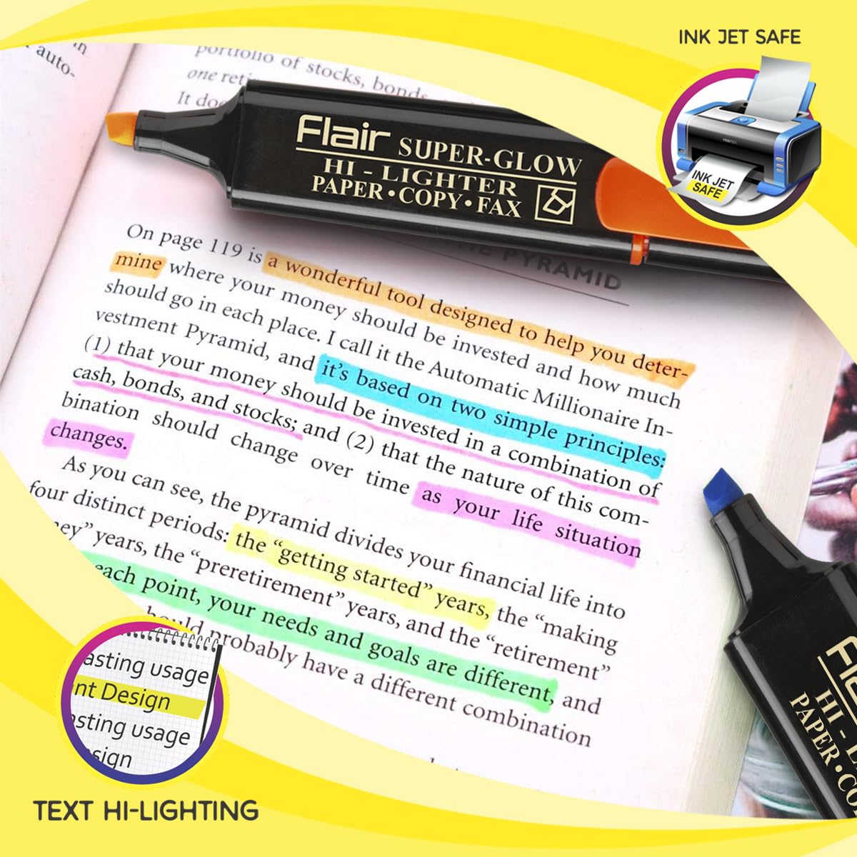 Flair Super Glow Color Pens Pouch Pack - Assorted