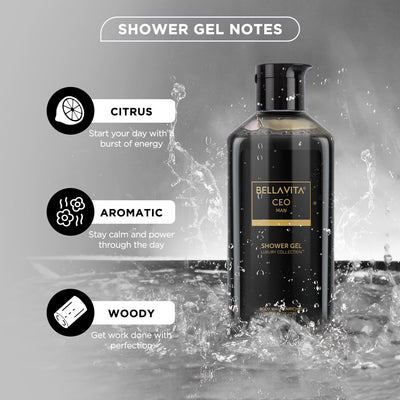 Bella Vita Luxury CEO Man & Skai Aquatic Body Wash Refreshing Shower Gel for Deep Cleansing, Hydrating & Moisturising Skin with Aloe Vera, 250 ml Each