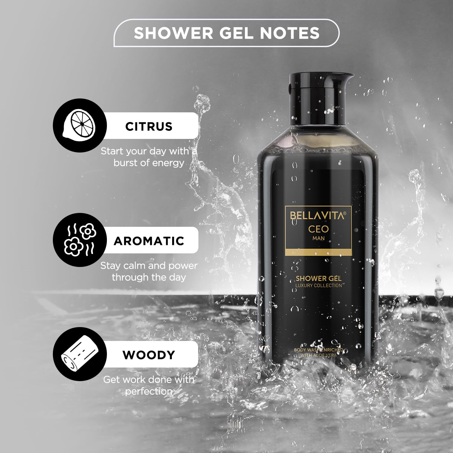 Bella Vita Luxury CEO Man & Skai Aquatic Body Wash Refreshing Shower Gel for Deep Cleansing, Hydrating & Moisturising Skin with Aloe Vera, 250 ml Each