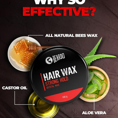 4x Beardo Stronghold Hair Wax For Men, 100 gm each - Pack of 4
