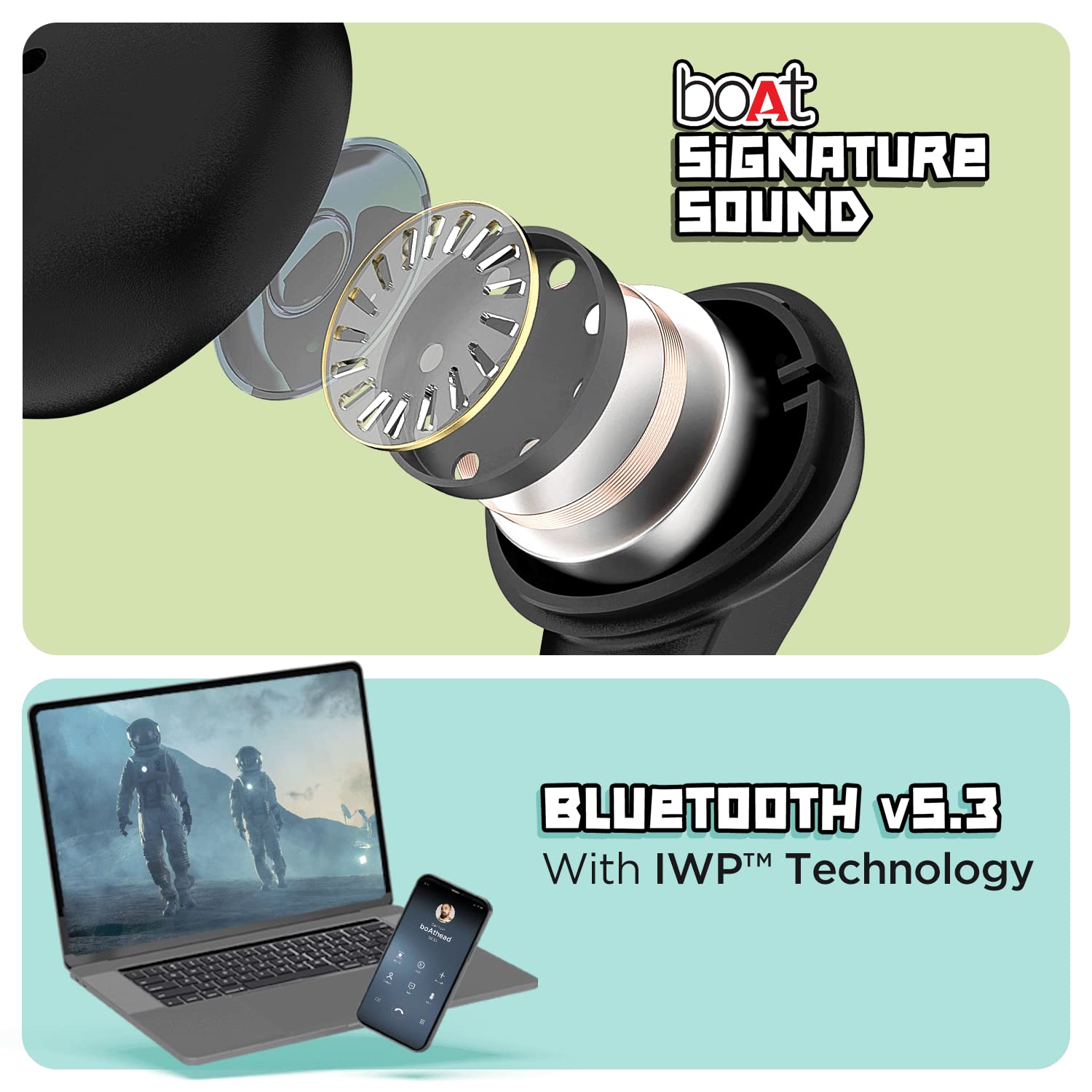 boAt Airdopes 190 TWS Earbuds with Beast™ Mode(50ms) for Gaming, 40H Playtime, Breathing LEDs, Quad Mics ENx™ Tech, ASAP™ Charge & BTv5.3(Black Sabre)