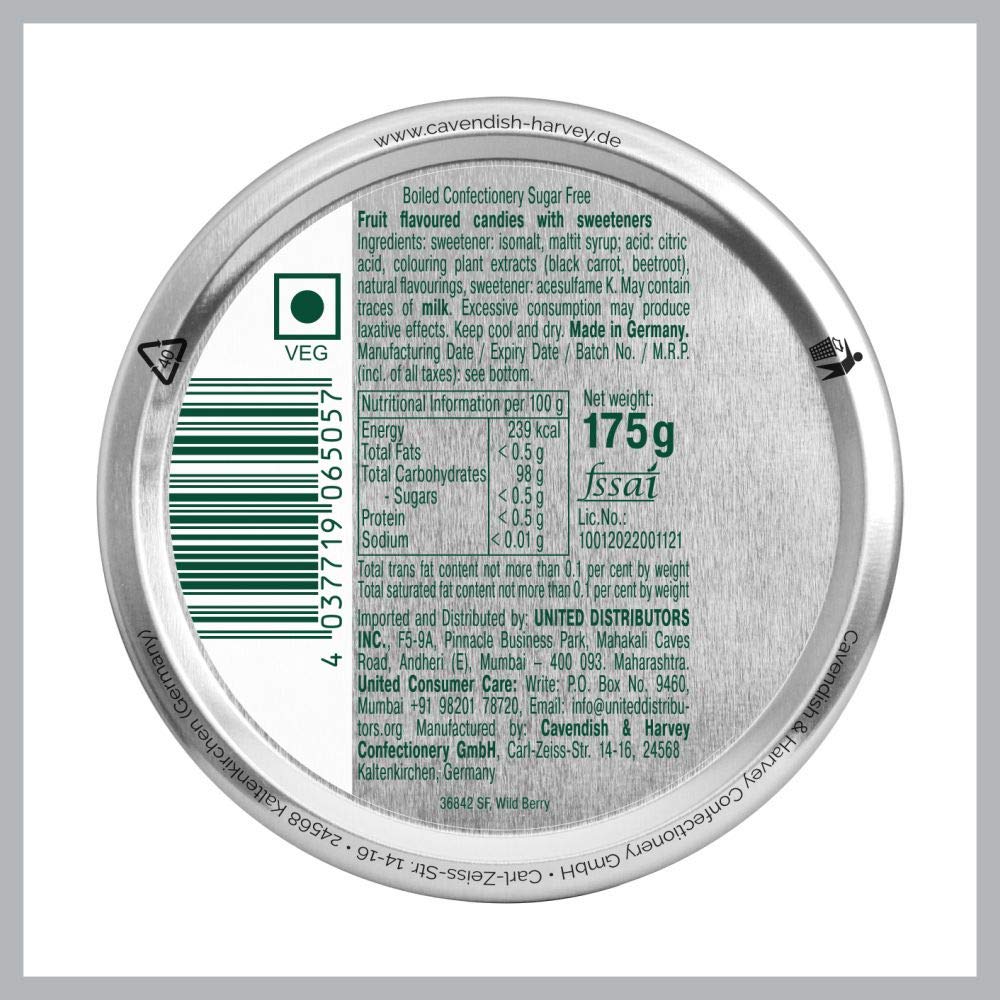 Cavendish & Harvey Wild Berry Drops, 175Gm (Germany), Raspberry