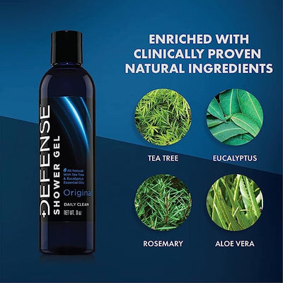 Defense Soap Antifungal Body Wash Shower Gel 236ML 100% Natural Antibacterial Tea Tree Oil And Eucalyptus Oil Helps Wash Away Ringworm, Jock Itch, Psoriasis, Yeast, And Athletes Foot