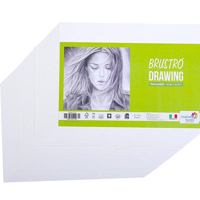 Brustro Artists' DRAWING PAPER 200GSM 100 SHEETS. Size 10 X 14 cm