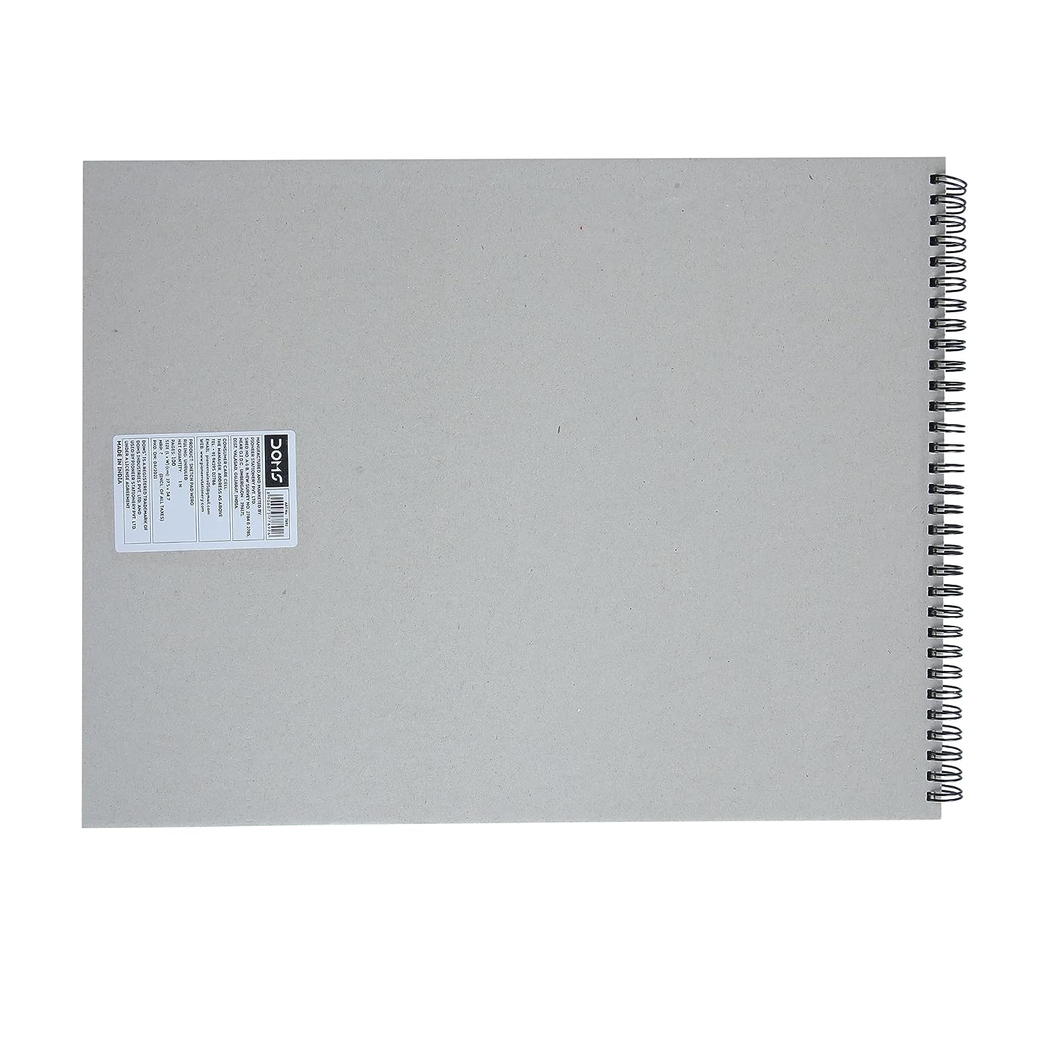 DOMS Wiro Binding Notebook | Sketch Pad | Plain | 110GSM | 50 Pages | 27.5 x 34.7 cm | Pack of 1 | for School, College and Office Use