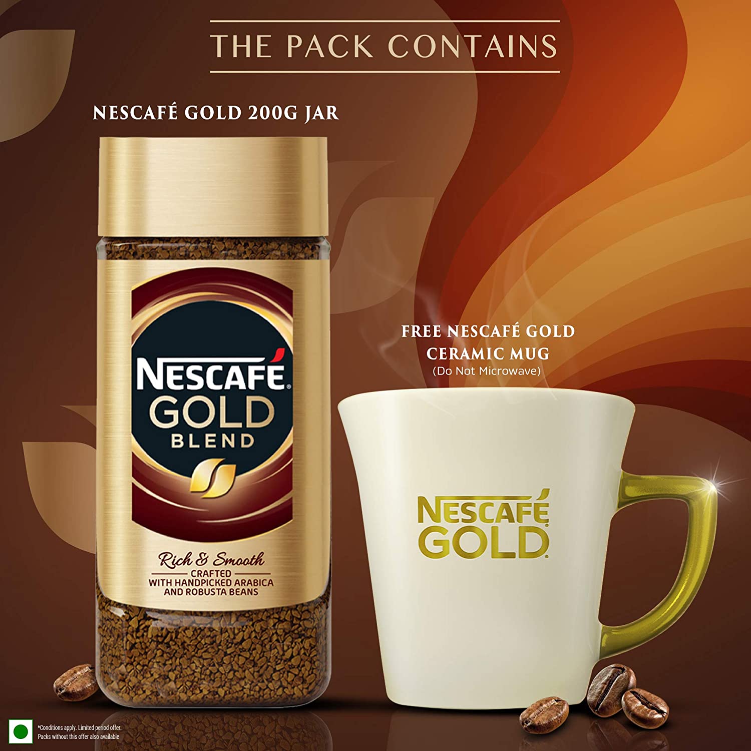 Nescafe Coffee Powder - Gold Blend, 200 g (Get Free Ceramic Mug)
