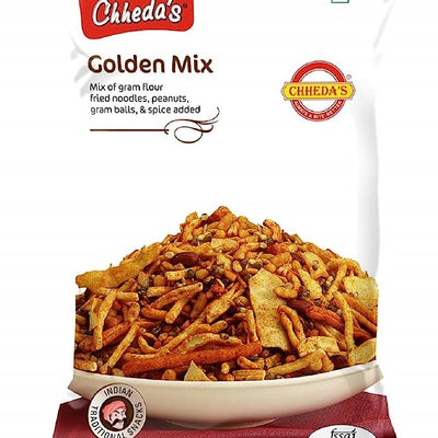 Chheda's - Golden Mix - Besan Sev, Peanuts, Boondi, Green Peas - 350 Gm Pack of 1