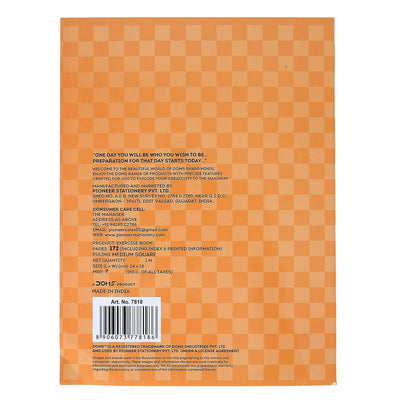 Doms Brown Cover Notebook | Medium Square 12mm | 57GSM | 172 Pages | 18 x 24 cm | Pack of 6