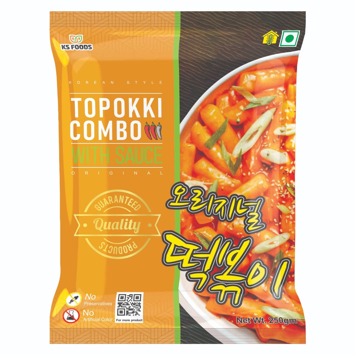 Authentic Korean Topokki Combo Original Sauce | Chewy Rice Cakes | Ready in Minutes | Halal | Vegan | Quick & Easy Cook | 250 gm