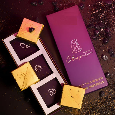Cleopatra Intimate Chocolate Bars For Uplifting Mood, Vitality, More Desire & Enjoyment Best Gift Set Ideal For Men & Women, 60g With 1 Handcuffs (Hathkadi), 1 Blindfold & 2 Dice