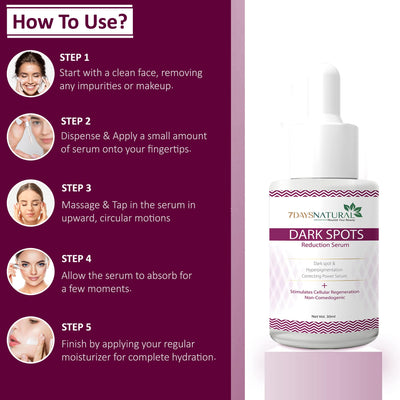 7 DAYS Dark Spots Serum for Men & Women | Daily Face Serum for Glowing Skin, Oily Skin & Dark Spots(30 Ml)