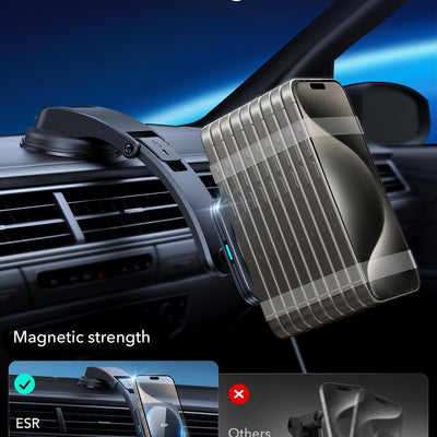 ESR Dashboard MagSafe Car Mount Charger, Compatible with MagSafe Car Charger, Magnetic Car Phone Holder for iPhone 16/15/14/13/12 Series & Galaxy S25, Fast Charging, Black