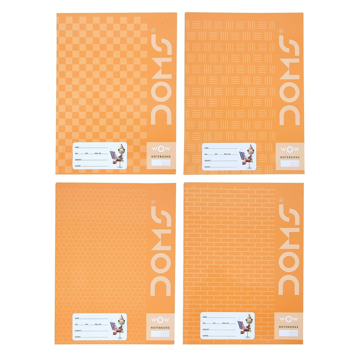 Doms Brown Cover Notebook | Red & Blue With Gap Interleaf | 57GSM | 172 Pages | 18 x 24 cm | Pack of 6