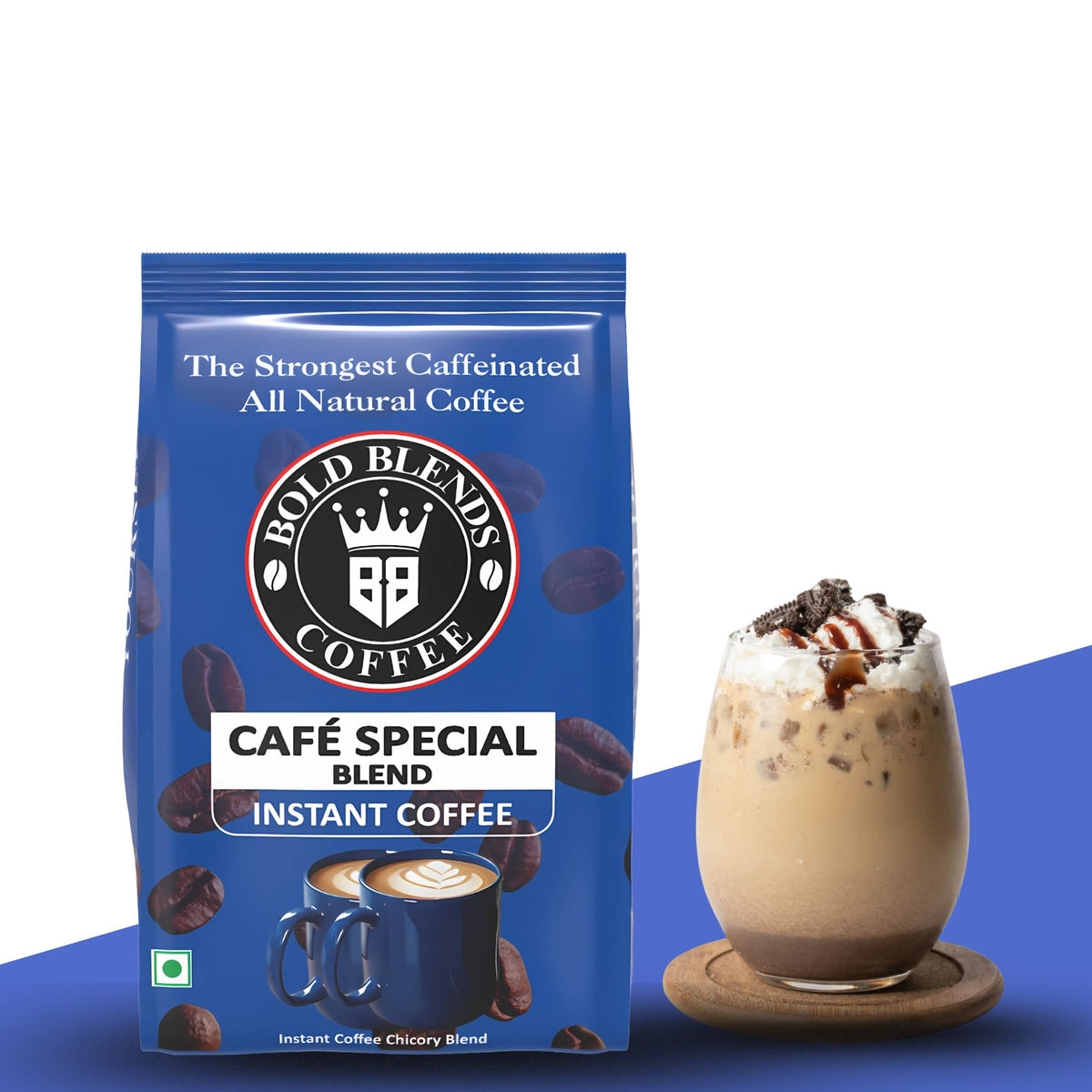 Bold Blends Cafe Special Blend 1 kg Instant Coffee Powder | Strongest Caffeinated Coffee | (5 * 200g) Bag | Medium Roast | Premium Blend of Arabica & Robusta to Energize Yourself