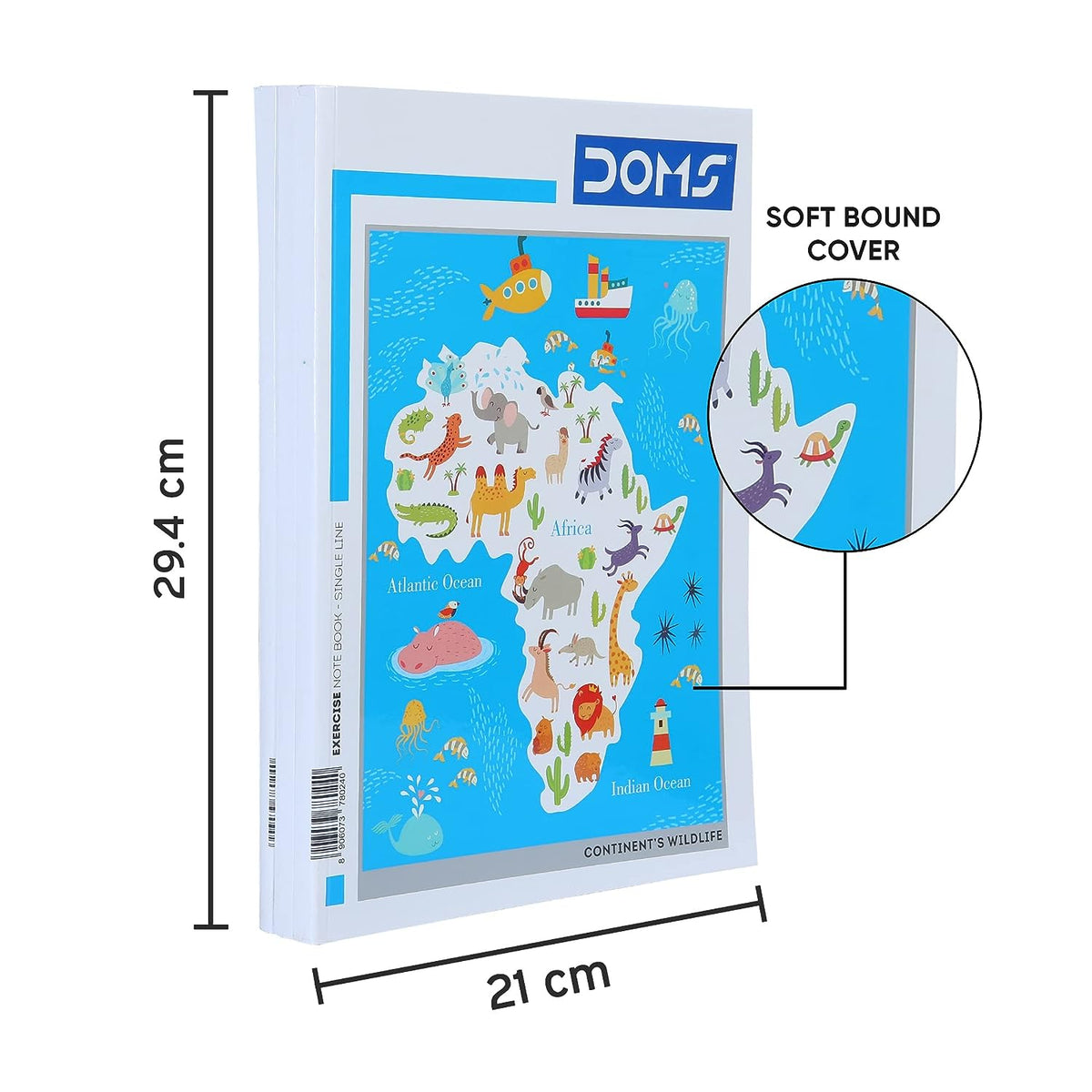 Doms Continents Wildlife Series Notebook - A4 - Single Line
