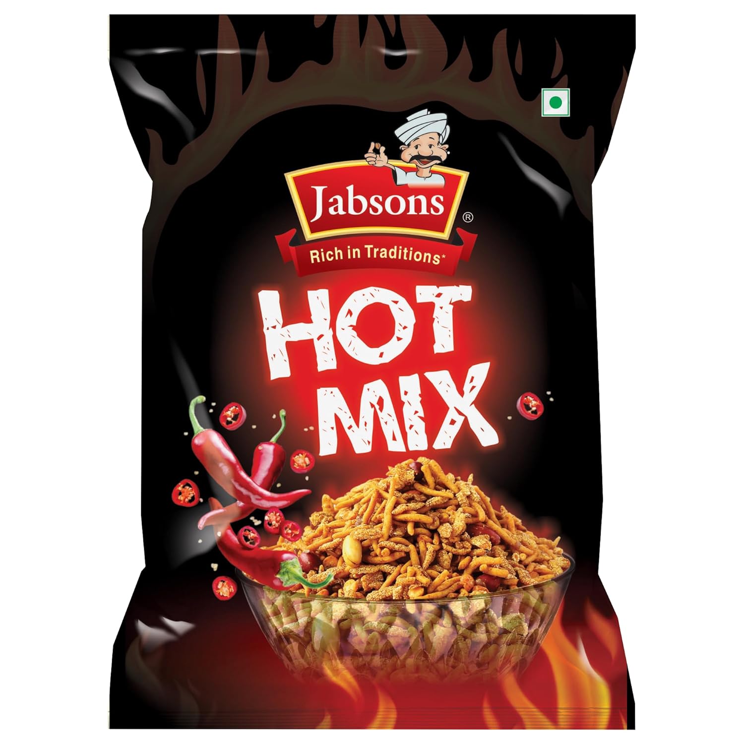 Jabsons Hot Mix Namkeen Spicy and Savory Indian Snack Mix, Daily Snacks 150G