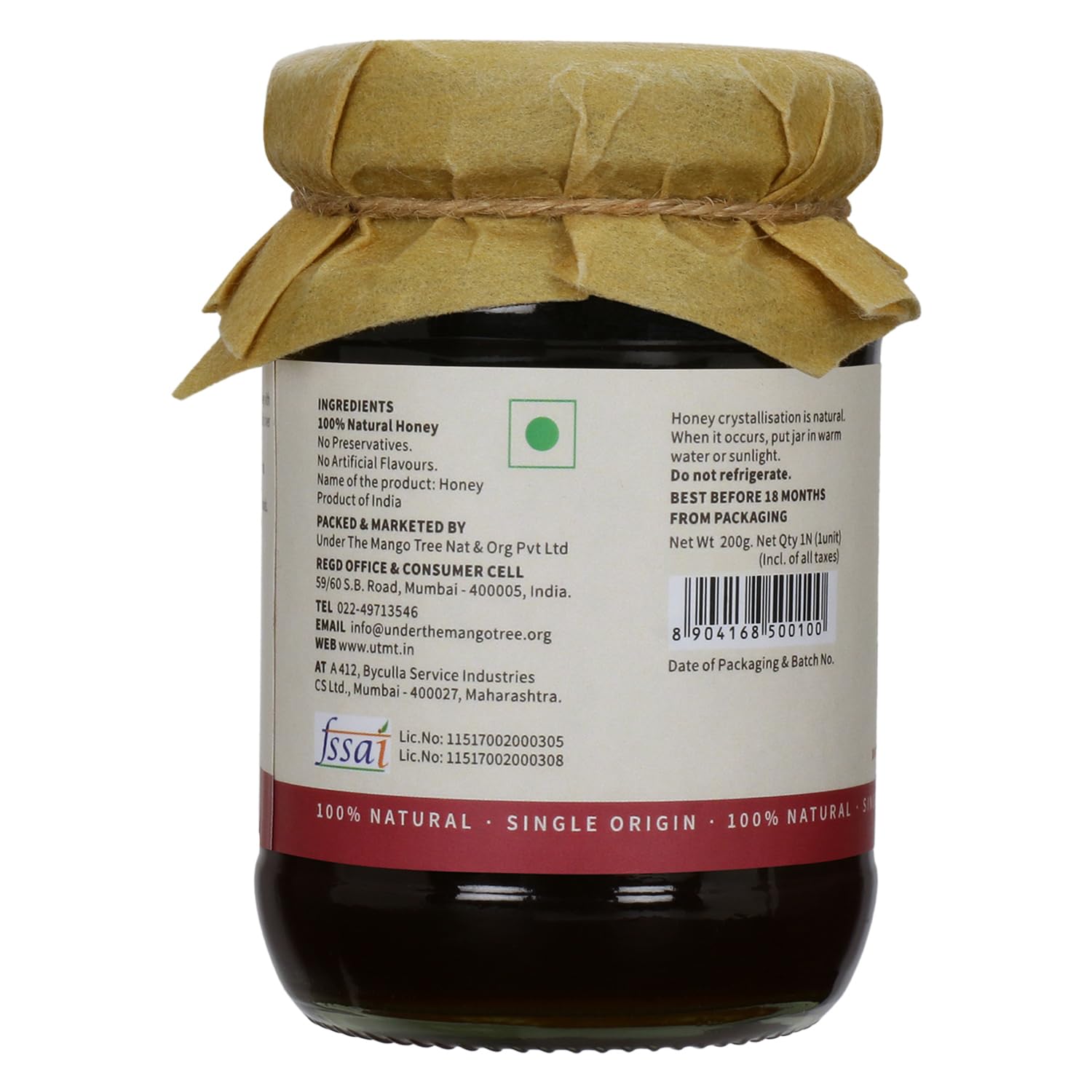Under the Mango Tree Wild Forest Honey, 200g