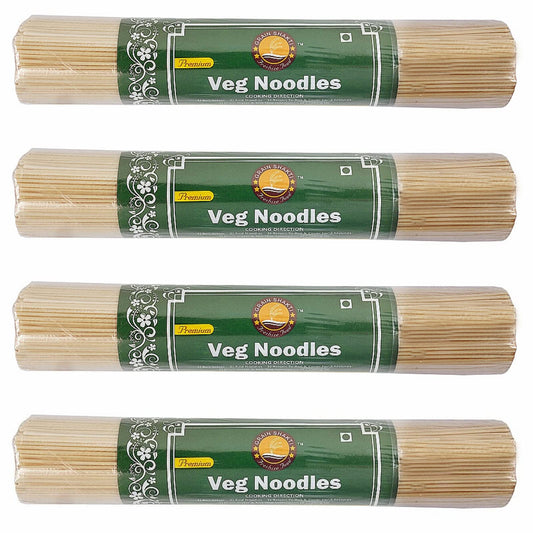GRAIN SHAKTI PREMUIM VEG NOODLES - ROLL | 100% Vegetarian | No Preservatives | 100% Healthy Maida |Get Restaurant Style Taste in Just 8 Minutes | Serves 5-6 Meals | 350g x 4 Pack | Healthy and Tasty Noodles |