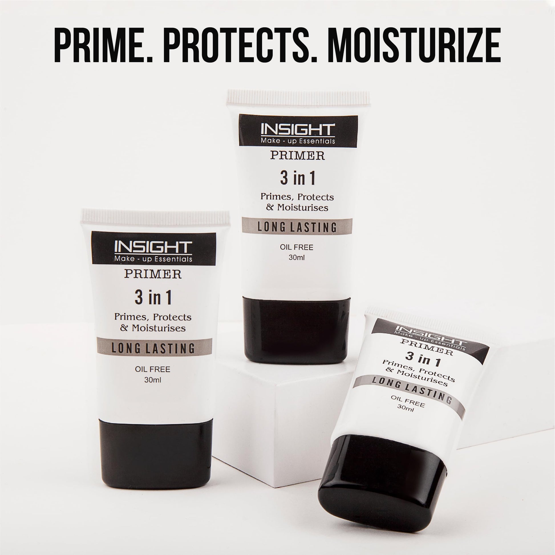 Insight Cosmetics 3 in 1 Primer for Face Makeup | Hydrating, Lightweight & Long- Lasting | All Skin Types | Oil-Free | Minimises Pores | Toxic & Cruelty Free | 30ml