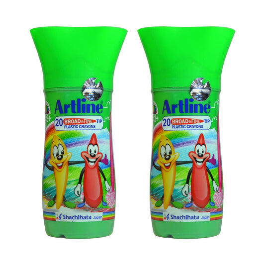 Artline Broad And Fine Tip Plastic Crayons Jar
