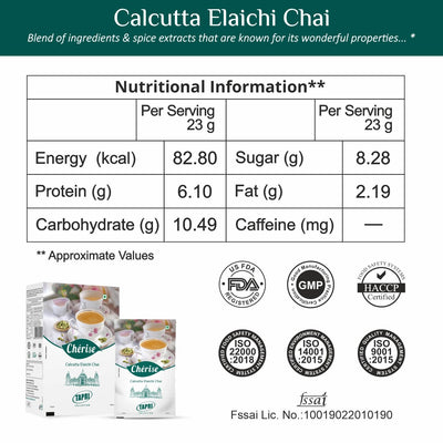 Cherise Tapri Premium Calcutta Elaichi Chai, Instant Tea Premix (23 g x 7 Sachets)