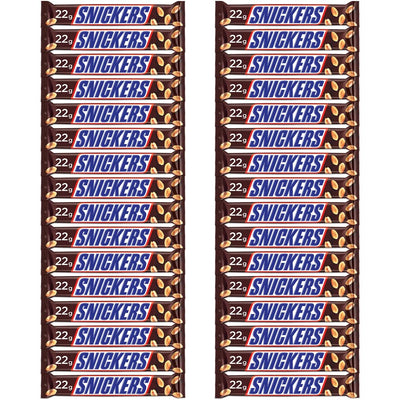 24x Snickers Peanut Filled Chocolates - 22g Bar (Pack of 24)
